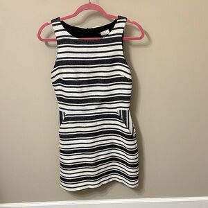 Banana Republic Black and White Striped Sleeveless Mini Dress